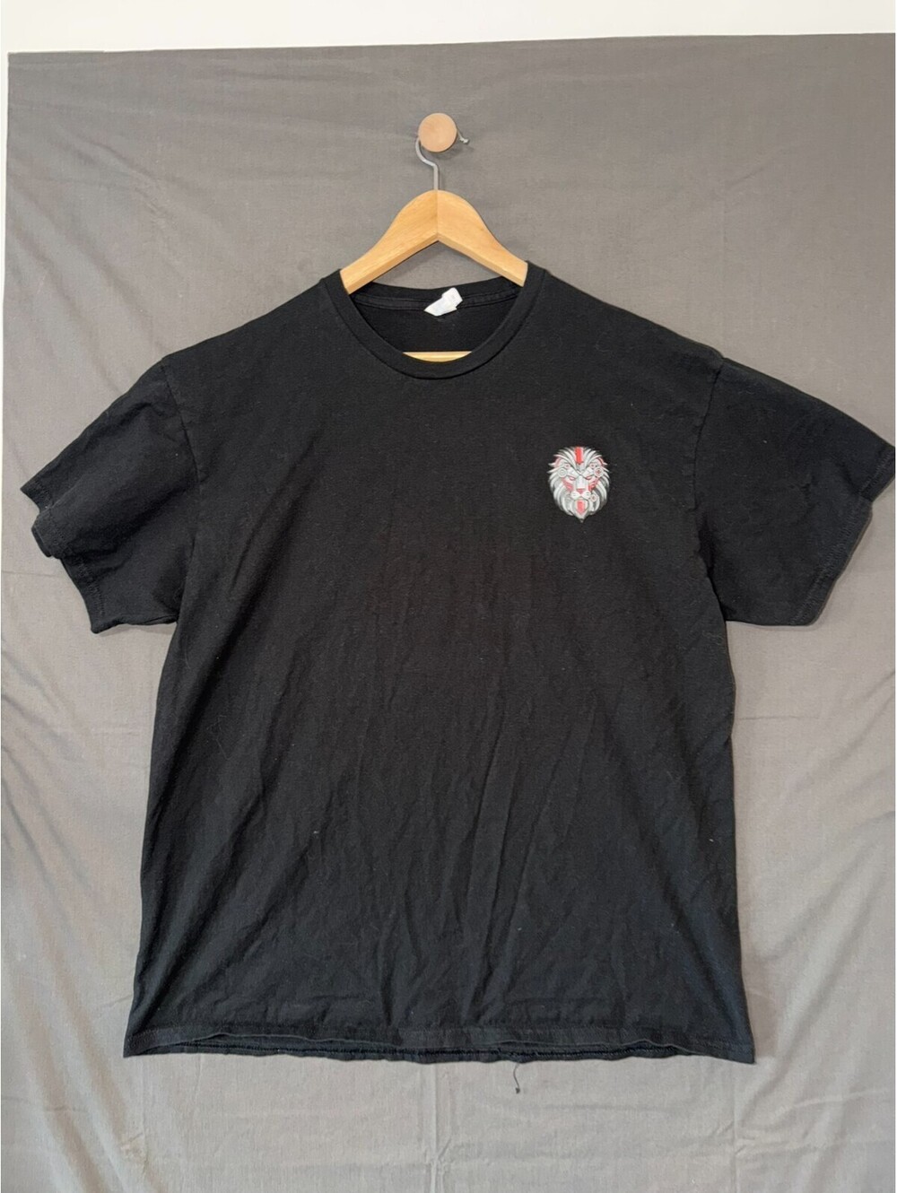 Black Graphic Tee XL – Robotic Lion Chest Print – Liberty FBLA Back Design